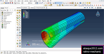 آموزش استاتیکی لوله شیار دار تحت بار متمرکز در نرم افزار آباکوس